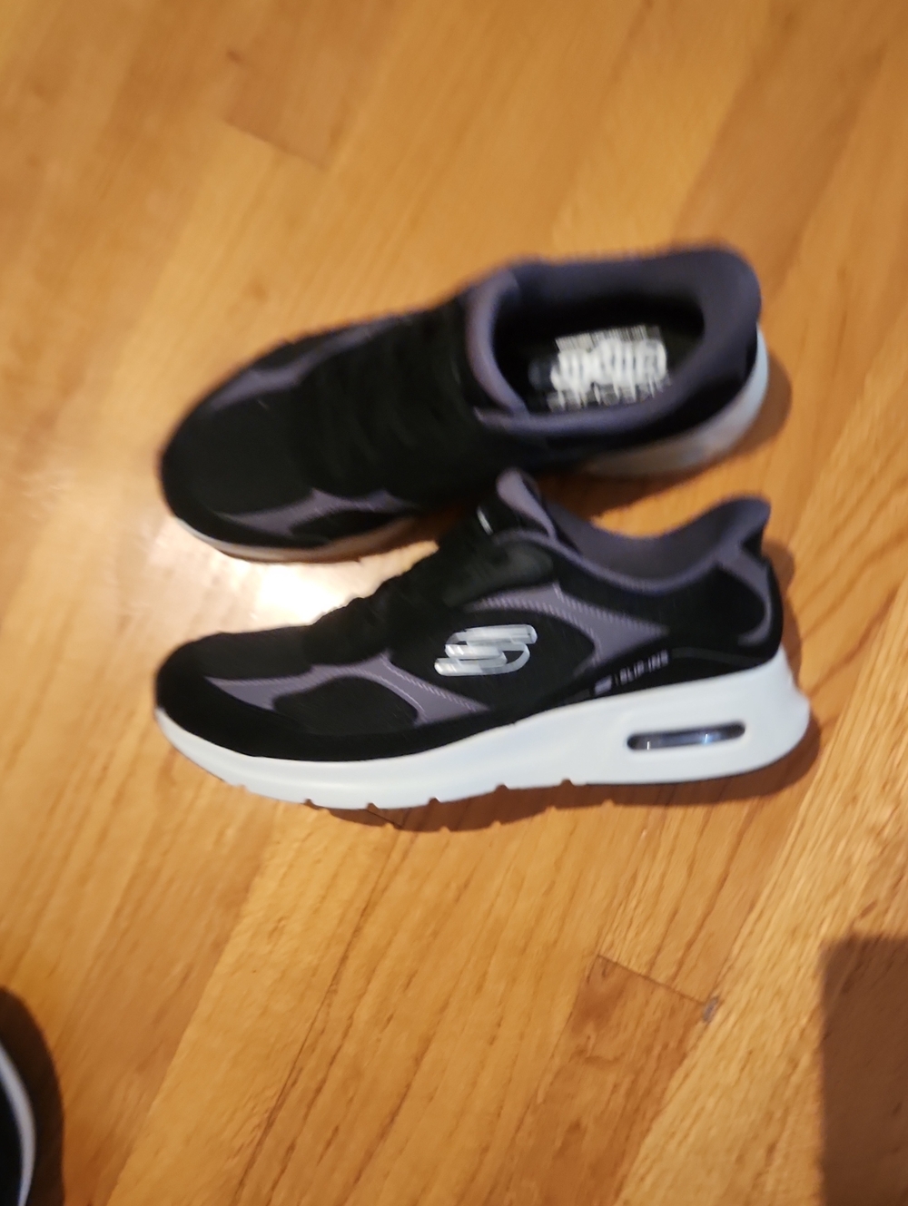 Skechers Black and Purple Slip In Women's Athletic Sneakers